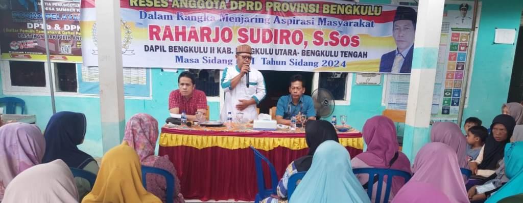 Kegiatan Reses Anggota DPRD Provinsi Bengkulu Raharjo Sudiro, S.Sos., Foto: Dok